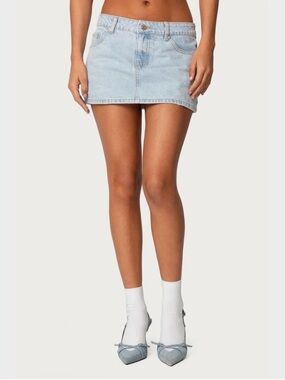 NWT Edikted Chiara Denim Micro Skirt